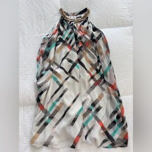 Elegant Multicolor Geometric Dress